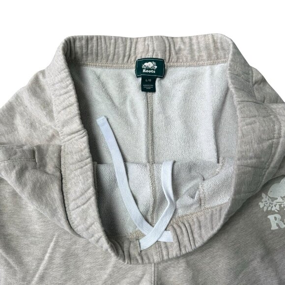 Roots Canada Sweat Shorts Heathered Beige Mens Large Comfy - Picture 4 of 5